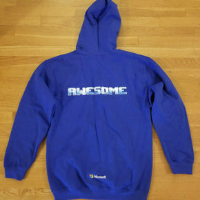 MICROSOFT 'AWESOME' Jacket Hoodie, NEW, PROMO, Zippered, Large, Gildan Hoody