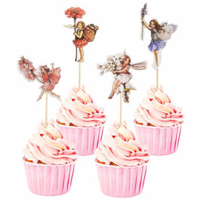 24 Pcs Fairy Cupcake Toppers Fairy Cupcake Picks for Kids Birthday Party