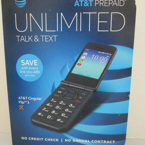 AT&T Prepaid Cingular Flip 3 Camera Flip Phone - Black