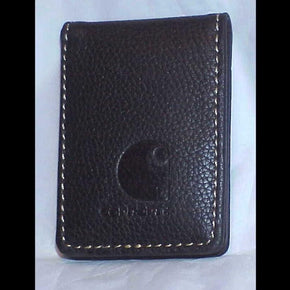 Carhartt Magnetic Money Clip Dark Brown Leather new never used