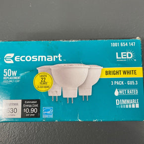 EcoSmart 50-Watt Equivalent MR16 Dimmable LED Light Bulb Bright White (3-Pack)