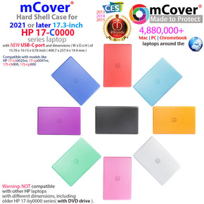 NEW mCover® Hard Case for 2021 17.3" HP 17-Cxxxx series laptop USB-C port No DVD