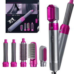 5 In 1 Hair Dryer Hot Comb Set Professional Curling Iron Straighten Styling Tool