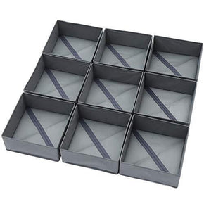 9pcs Foldable Cloth Storage Box Closet Dresser Drawer Organizer Fabric Baskets