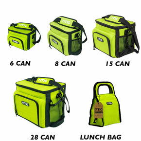 RTIC 6 8 15 28 Can Day Cooler New Lunchbox Soft Pack 24 Hours Cold Lunch Box / Color Lime Green / Size 15 Can