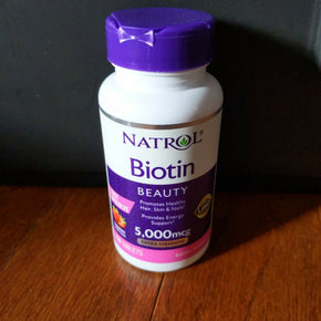 Natrol Biotin 5000 mcg 250 Tablets, Fast Dissolve, Strawberry Flavor 05/2022