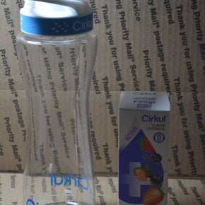 Cirkul 22oz. Clear Plastic Reusable Infuser Water Drink Bottle w/ Lid & FitSip