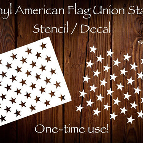 American Flag Vinyl 50 Star Union (Stencil / Decal) - Multipurpose & Wood Flag / Color Matte Black / Size Large (14.8" x 10.5") / Stencil / Decal Decal