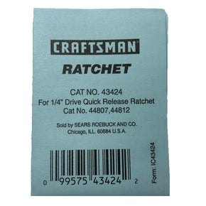 NEW Craftsman 1/4" Quick Release Ratchet Repair Kit 43424 for 44807, 44812