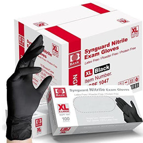 BLACK NITRILE MEDICAL EXAM GLOVES Powder Free {S M L XL}  50 100 1000 PCS 5 MIL / Quantity: 50 Gloves / Size: Extra large