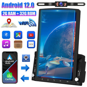 10.1" 2 Din Car Stereo Radio Android 12 GPS WiFi Vertical Touch Screen FM Player