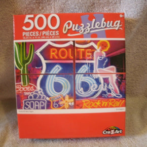 Route 66 Neon Sign 500 Piece Puzzle