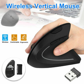 Ergonomic Mouse Optical Vertical Mice 6 Keys USB Wireless 2.4GHz 1200DPI For PC