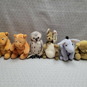 Disney Winnie the Pooh Gund Classic Tigger Owl Kanga Eeyore Plush Toy Lot of 6