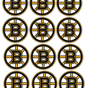 Set of 12 Boston Bruins Hockey NHL edible paper, cupcake toppers, choose size / Item Width 2"