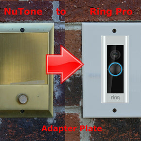 Ring PRO Doorbell adapter plate Nutone and M&S intercom systems STAINLESS STEEL / Color Black / Distance between plate holes 4.5 Inches