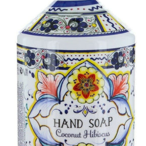 NEW Italian Deruta COCONUT HIBISCUS Hand Soap, 21.5 oz FREE SHIP Home & Body Co