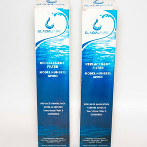 2 Glacial GP003 Refrigerator Replacement Water Filters NEW!