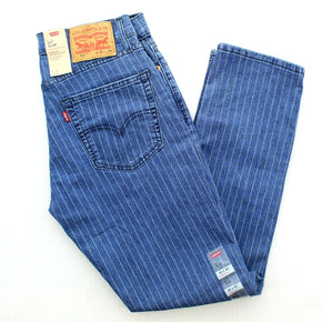 Levi's 511 Jeans Men's Stretch Slim Fit Pinstriped Blue Denim Jean Pant 4093  / Inseam 32 in / Waist Size 29 in