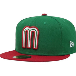 Men's Hat Mexico 2023 World Baseball Classic Green Red 59FIFTY Fitted Cap / Size 8