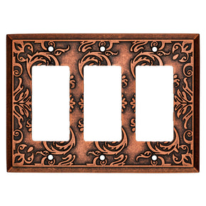 Triple Decorator Wall Plate Fairhope Copper Brainerd W33493-CPS