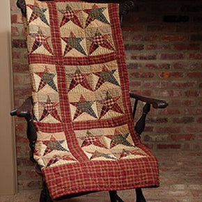 Primitive Country Rustic Rebecca's Star Patchwork Farmhouse Quilt Throw Blanket