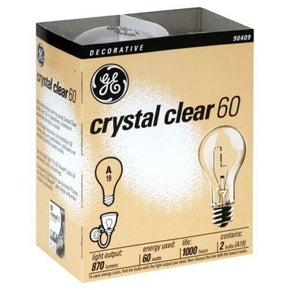 20- NEW GE 97490-20 60-Watt Crystal Clear Incandescent A19 Light Bulbs