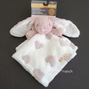 Blankets & Beyond Rose Bunny Hearts Security Blanket Nunu Plush White Baby Lovey