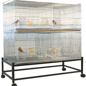 Galvanized X-LARGE 2 of Breeding Flight Bird Double Stand Cages Center Dividers