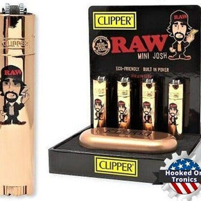 Clipper Metal Raw Mini Josh Rose Gold Lighter - Carry Case Included - USA