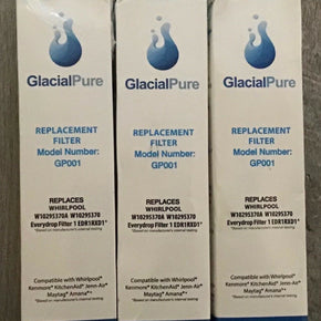 Lot: 3 x Glacial Pure GP001 Replacement Filter GlacialPure Whirlpool Kenmore ++