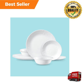 Corelle® Madeline Embossed, 12 Piece, White, Dinnerware Set