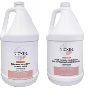 NIOXIN System 3 Cleanser Shampoo and Scalp Therapy Conditioner DUO, 1 Gallon 2pc