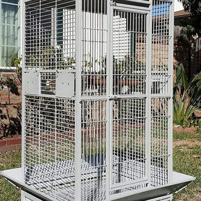 Large Deluxe Wrought Iron Open Play Top Double Ladder Parrot Cockatiel Bird Cage