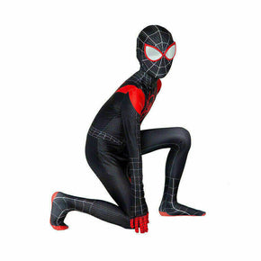 Miles Morales Spider-Man Cosplay Costume Jumpsuits Unisex Kids Spandex Bodysuits / Size 130 cm