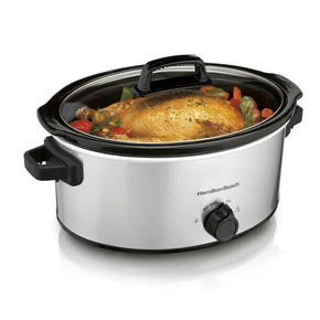 Hamilton Beach Kitchen 6 Quart Sliver Slow Cooker Healthy Crock Pot Home Cooking