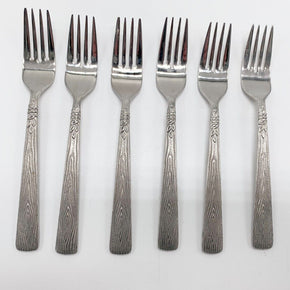 Pfaltzgraff NATUREWOOD Stainless Salad Fork Flatware Set of 6