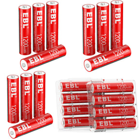 Lot EBL 1.5V AAA Li-ion Rechargeable Battery Li-ion 800mah/1200mwh Batteries / QTY 20 x Battery