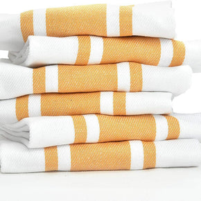 Kitchen Dish Towels Striped 6-Pack 100% Cotton Oversized Very Absorbent 18 x 28”