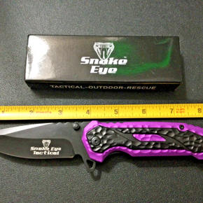 Snake Eye Tactical SE-1153PU Spring-Assisted Folding Knife PurpleAluminum Handle