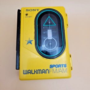 Vintage RARE Sony Walkman Sports WM F45 Yellow FM/AM Works TESTED