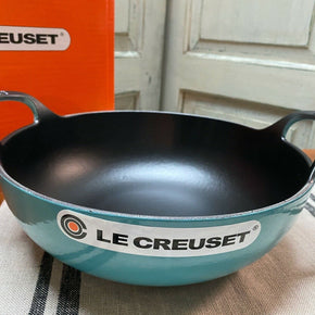 LE CREUSET TURQUOISE CAST IRON BALTI DISH 3 QUART  NEW/BOX