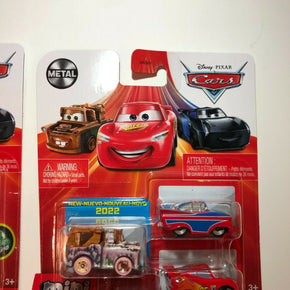 Disney Pixar Cars Mini Racers 3 Pack 2022 **You Pick** Damaged King, UFM, Mator / Cars Soapy Mater, Lightning, Union Jack Ramone