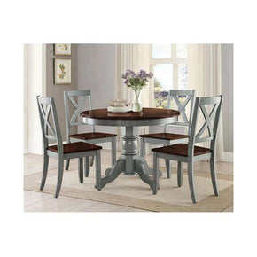 Round Dining Table Set 5 Piece Farmhouse Rustic Kitchen Wood Tables And Chairs