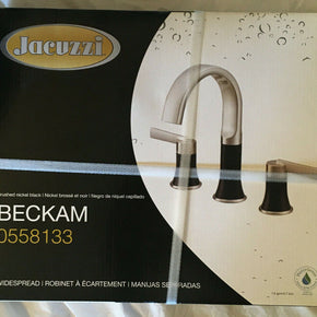 NEW Jacuzzi Beckam Brushed Nickel & Black 2-Handle Widespread bathroom faucet