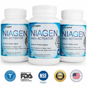 3 x Nectar 7 Niagen Nad+activator Energy for Healthy Aging 60 Veg Cap (3 pack)