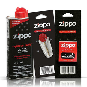 Zippo Fuel Fluid 4oz & 1 Flint and 1 Wick Value Pack Combo Set