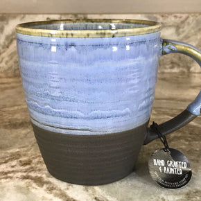 Large Coffee Mug By Old Pottery Company, Little Thoughts. Different Designs. New / Pattern Dark Blue