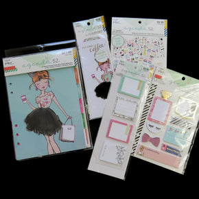 Paper Studio Girly Watercolor Fashion Undated Planner Set 12 months 5.75"x8.25"