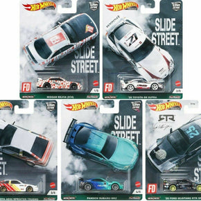 Hot Wheels Premium 2021 Car Culture E Case Slide Street Set of 5 Cars